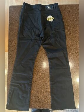 Versace Black Jeans with stitched logo.  Like new. Made in Italy.